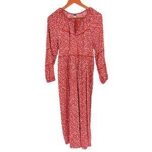 Old Navy Ditsy Floral Long‎ Sleeve Tiered Midi Dress Women's Size Large